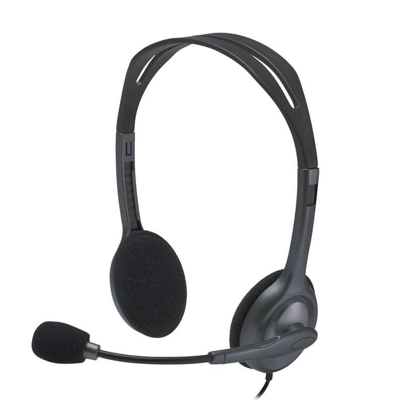 Logitech H11 Stereo Headset Black | 3.5mm Single Port Headphones with Microphone ( Pre-owned )
