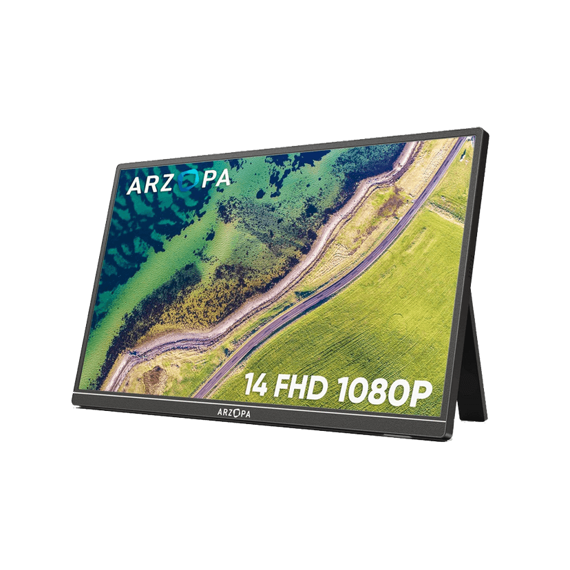 Arzopa A1S Ultra-Thin Portable Monitor | 14″ FHD 1080p USB Display | Lightweight External Screen
