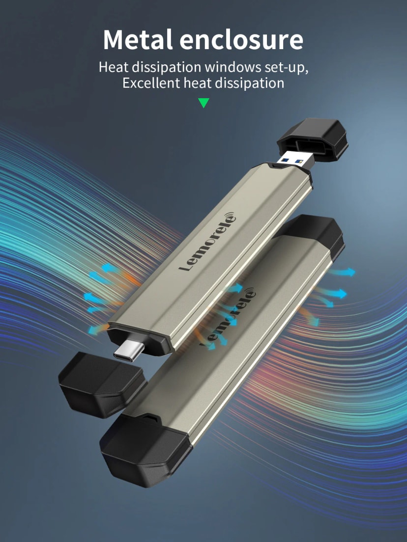 LEMORELE M.2 NVME PORTABLE SSD ENCLOSURE ( MODEL SSD3L )